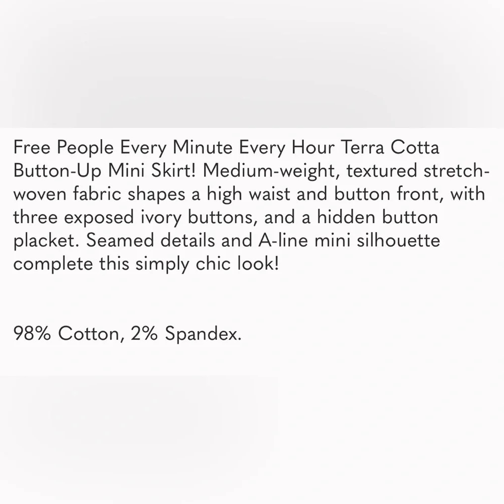 EUC FREE PEOPLE Every Minute, Every Hour Mini Skirt in Burnt Orange - Size 10